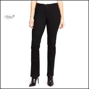 Straight Leg Jeans with Tummy Control Mesh Panels
